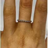 18ct white gold 7 stone princess cut diamond eternity ring fully HM and stamped .25 carat