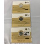 Outbreak 2014 UK £20 fine silver coins x3