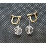 15ct clip on earrings with glass pendants