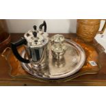 Set of plated ware and tray
