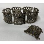 Silver and marquisite bracelet with spare link