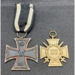 German 2 medals including WWI Iron Cross