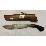 Horn handled knife with case