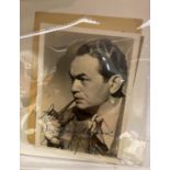 Edward G Robinson actor dedicated signed vintage photo with original envelope