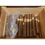 Large Humidor containing selection of Corona cigars by Bolivar, Punch, MonteChristo - 20 in total