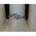 Lady's 9ct white gold diamond .18carat solitaire ring