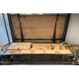 Large military wooden box with drawers and steel legs like mobile military workbench