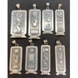 Bag of Egyptian silver cartouche pendants