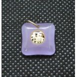 Gold and purple stone Chinese pendant