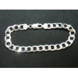 Gentleman's solid silver curb link bracelet 8.5" 17g