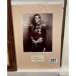 Edward, Duke of Windsor, small piece matted with picture of him in uniform