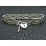 Vintage silver 4 bar gate bracelet fully HM 16.5g