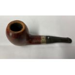 Peterson of Dublin silver and Briar Sherlock Holmes pip with box and pouch