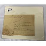 Queen Victoria's signature Victoria R 1845 at the top of piece of document - fully verified