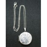 Silver locket and necklace