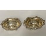 2x fully HM silver bon bon dishes 78g in total
