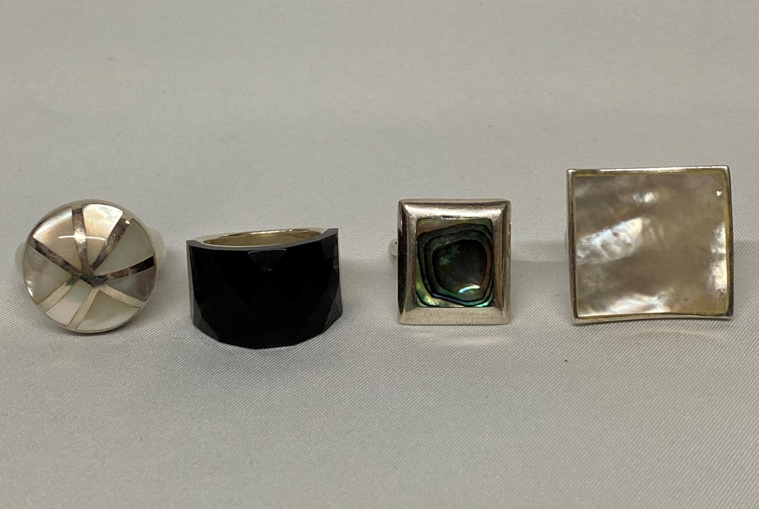 Job lot of 4 silver dress rings