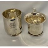 2x well used Christening cups fully HM 177g in total