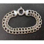 Chunky HM silver double curb link bracelet 200mm approx 24g