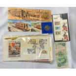 Collection of Isle of Man TT 50p's , stamps, postcards and notes