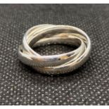 Russian silver wedding ring size P 9.8g