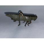 Bronze grasshopper 3" long excellent detail - original Maije period