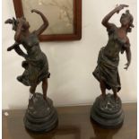 2x spelter figures