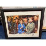 Signed Only Fools and Horses poster with 9x autographs