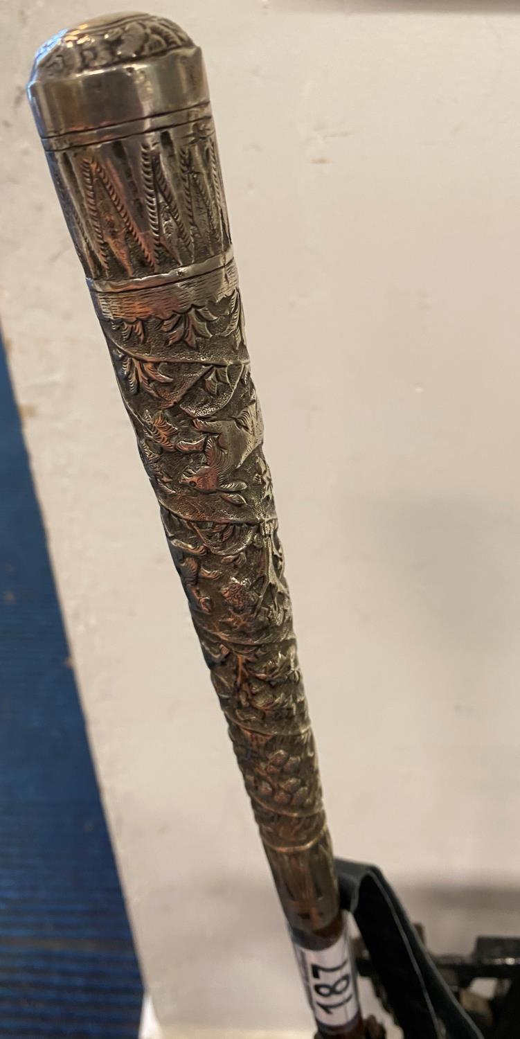 Burmese silver handled umbrella - Bild 2 aus 2