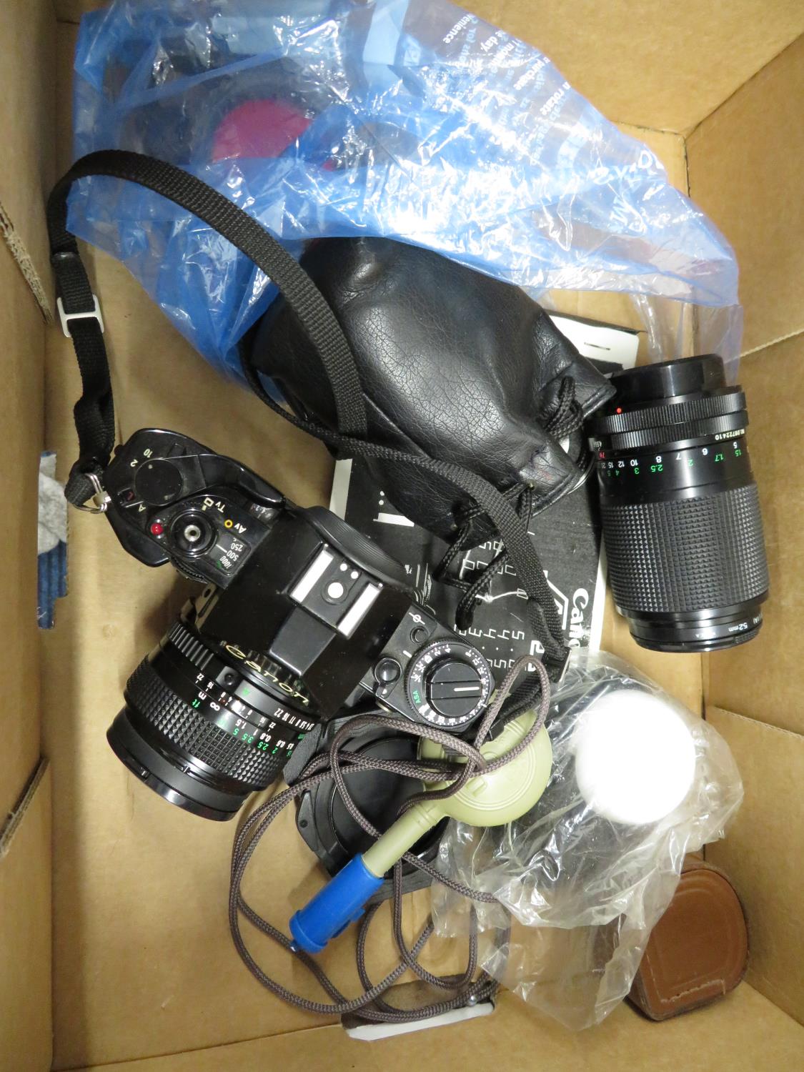 Canon A1 35mm camera with 2x lenses and other equipment