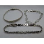 Job lot of 3x silver bracelets 22g