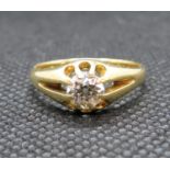 Victorian gypsy set diamond ring .65 carat dated 1888