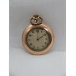 9ct gold Swiss pocket watch very slim case with milled edge - like a coin watch - fully working