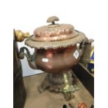 Copper highly decorated samovar