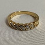 9CT gold ring with 10 natural diamonds fully HM 3g weight