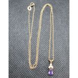 9ct gold necklace with pendant