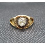 Very high carat gold ring with 1carat old cut diamond from Cpt. Hugh Patrickson captain of 4th Light