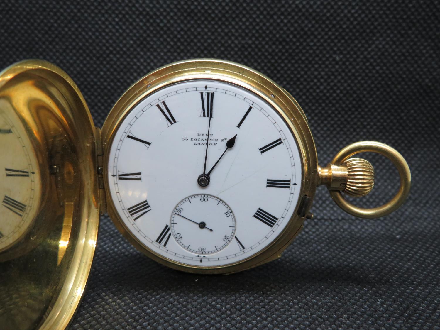 18ct gold full Hunter pocket watch with minute repeater by Dent of London fully HM - Image 3 of 13