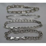 Job lot of 4x silver bracelets 19g