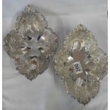 Pair of bon bon dishes 1x Sheffield 1903 1x Sheffield 1902 excellent condition 698g total weight for