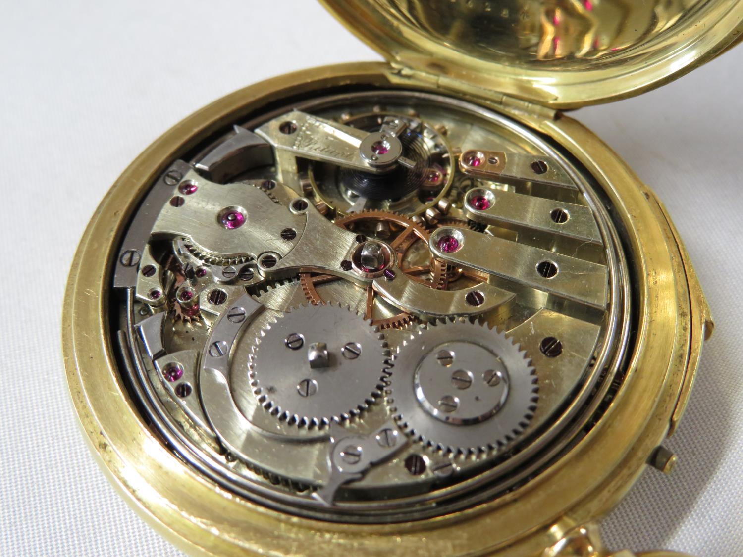 18ct gold full Hunter pocket watch with minute repeater by Dent of London fully HM - Image 11 of 13