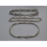 Job lot of 3x silver bracelets 27g