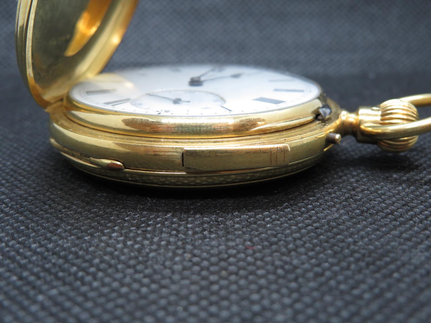 18ct gold full Hunter pocket watch with minute repeater by Dent of London fully HM - Image 7 of 13