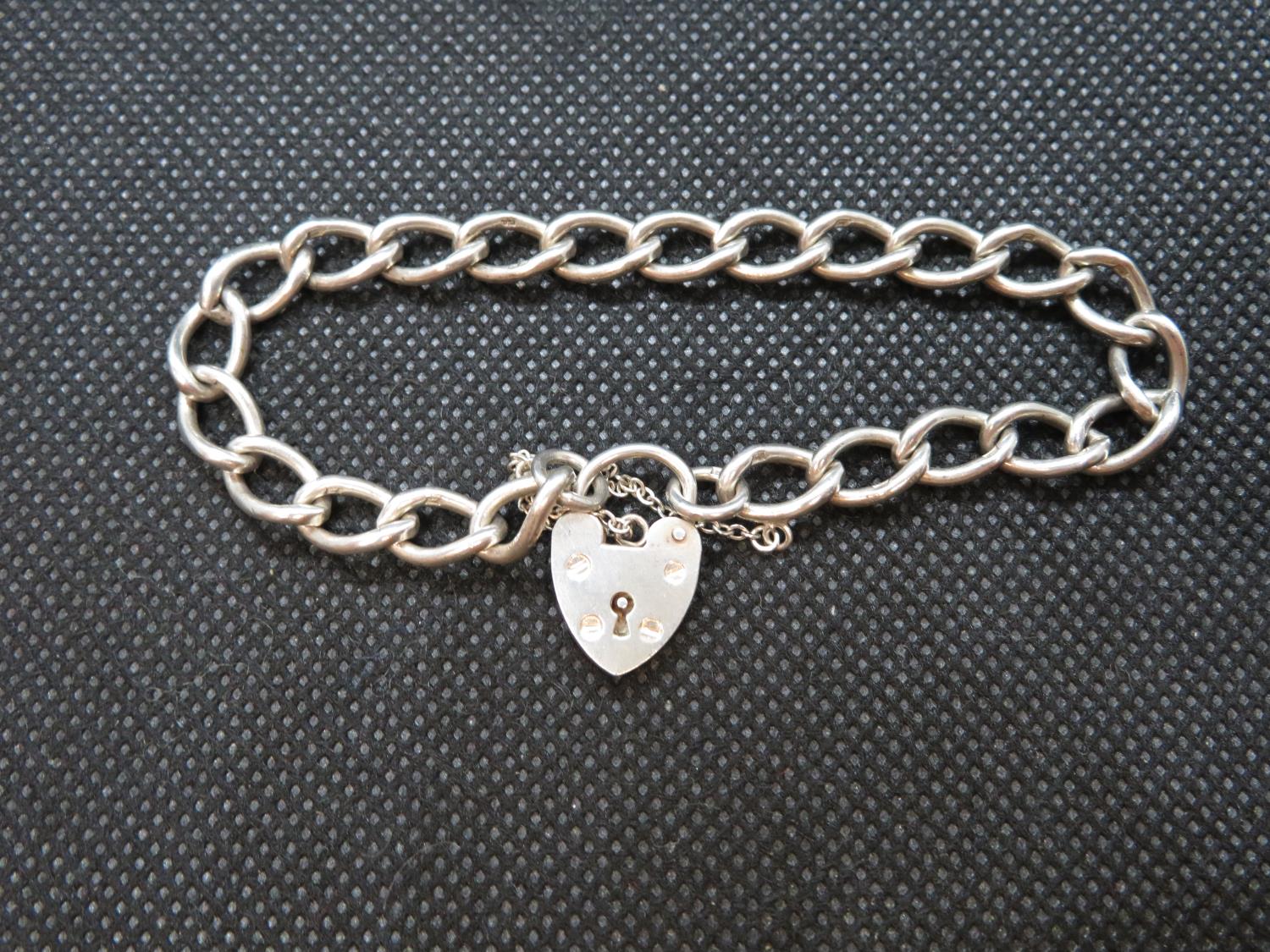 Vintage silver bracelet with safety chain Birmingham 1976 14g