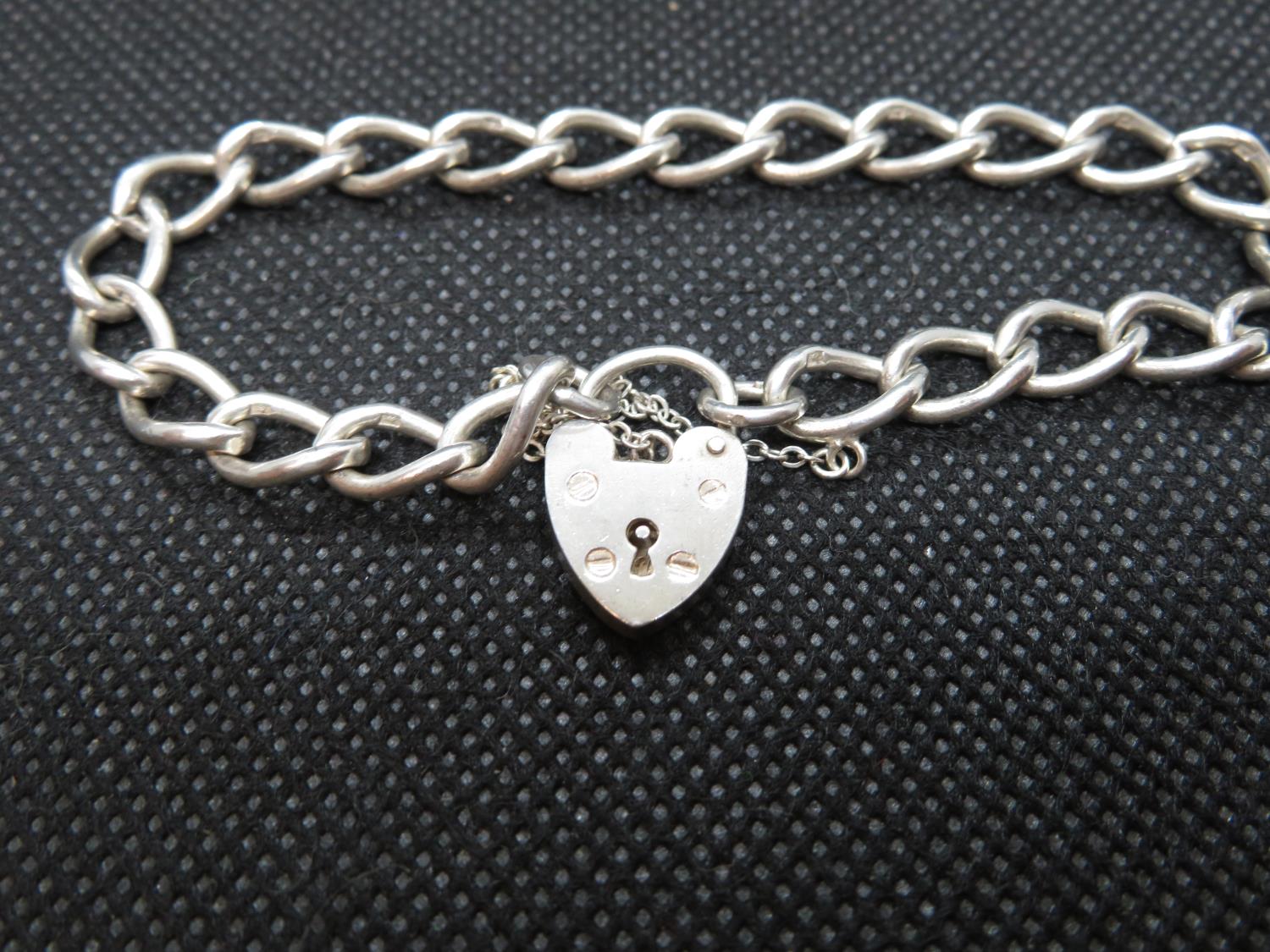 Vintage silver bracelet with safety chain Birmingham 1976 14g - Image 2 of 2