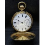 18ct gold full Hunter pocket watch with minute repeater by Dent of London fully HM