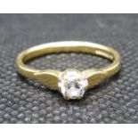 18ct size N ring with .22 carat diamond