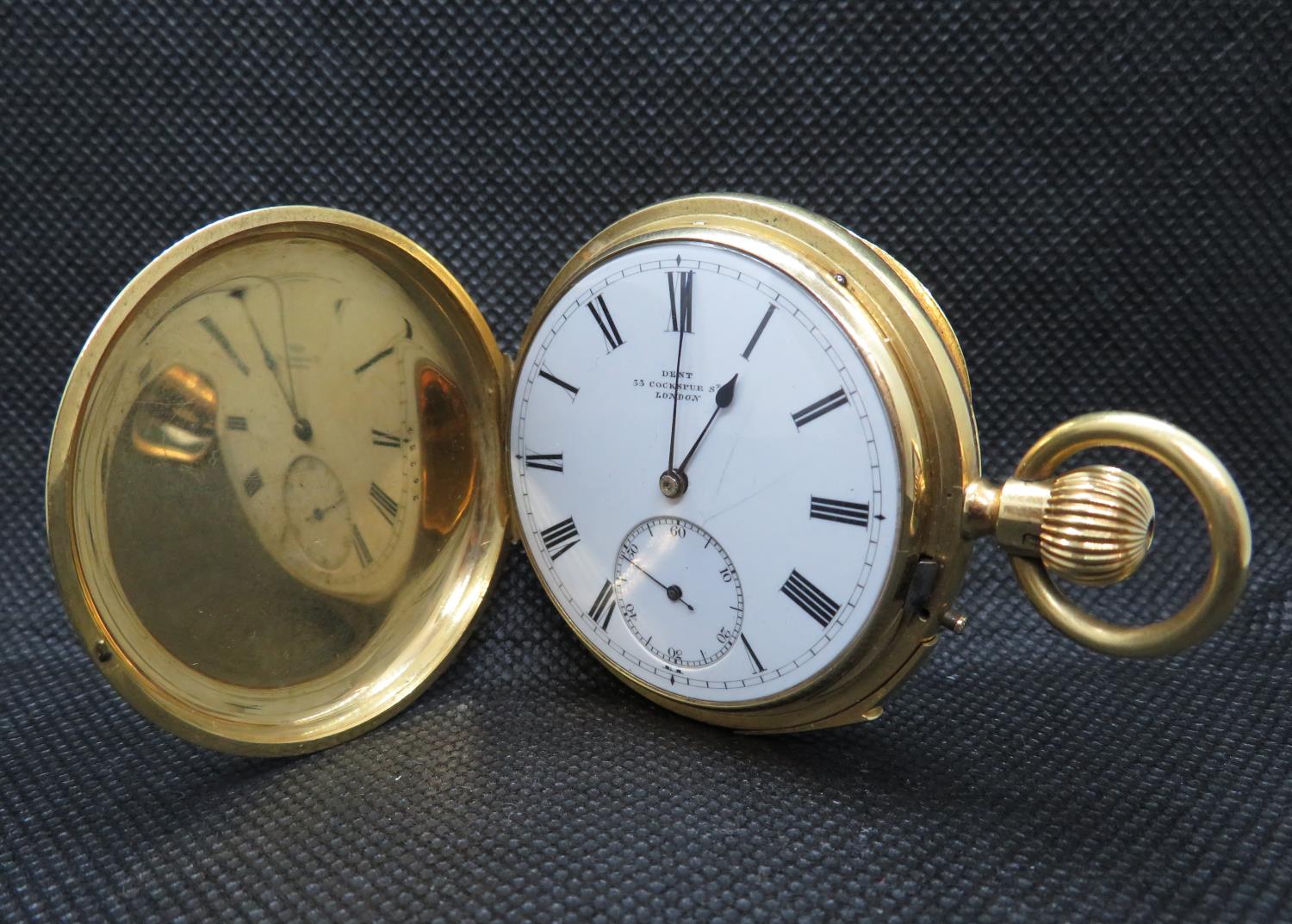 18ct gold full Hunter pocket watch with minute repeater by Dent of London fully HM - Image 2 of 13