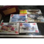 Set of 5x model kit aeroplanes