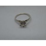 Silver solitaire ring